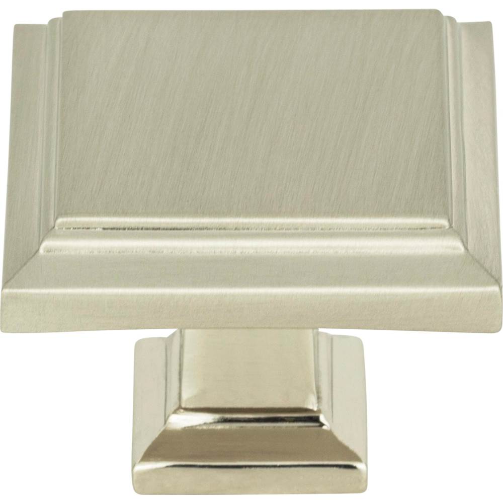 Atlas Sutton Place Square Knob 1 1/4 Inch Brushed Nickel