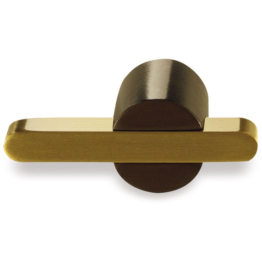 Colonial Bronze T Cabinet Knob Hand Finished in Satin Chrome and Matte Satin Copper