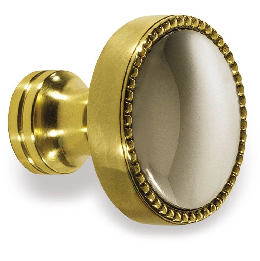 Colonial Bronze Cabinet Knob Hand Finished in Polished Nickel and Matte Satin Copper