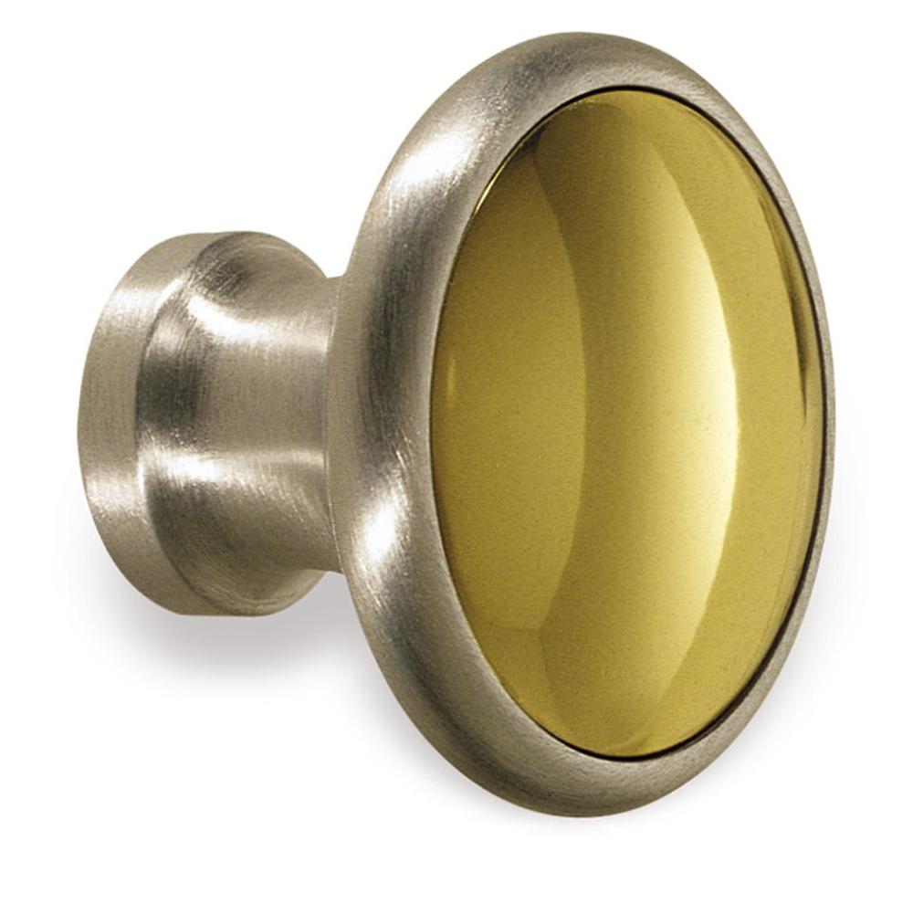 Colonial Bronze Cabinet Knob Hand Finished in Satin Chrome and Oil Rubbed Bronze