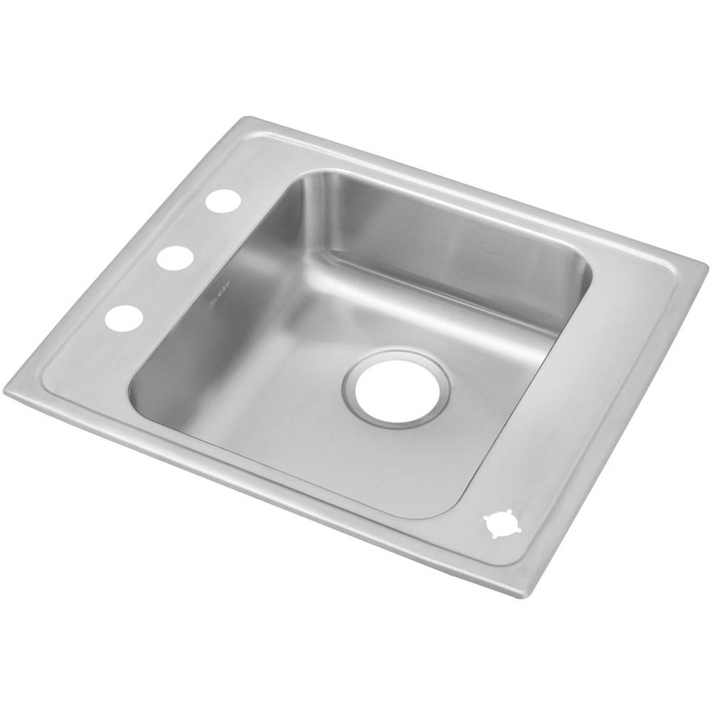 Elkay Lustertone Classic Stainless Steel 22'' x 19-1/2'' x 4'', Single Bowl Drop-in Classroom ADA Sink