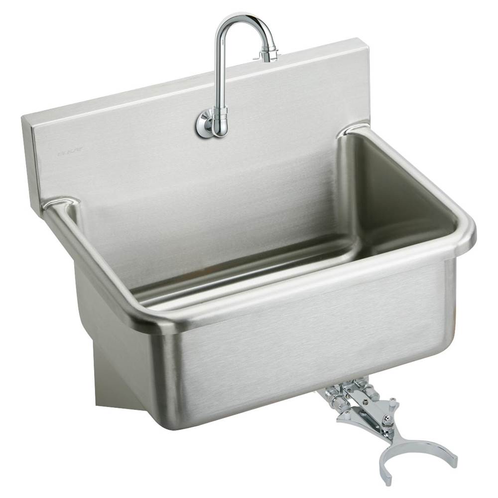 Elkay Stainless Steel 31'' x 19.5'' x 10-1/2'', Wall Hung Single Bowl Hand Wash Sink Kit
