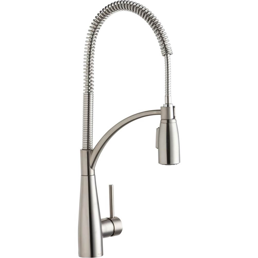 Elkay Avado Single Hole Kitchen Faucet with Semi-professional Spout Forward Only Lever Handle, Lustrous Steel