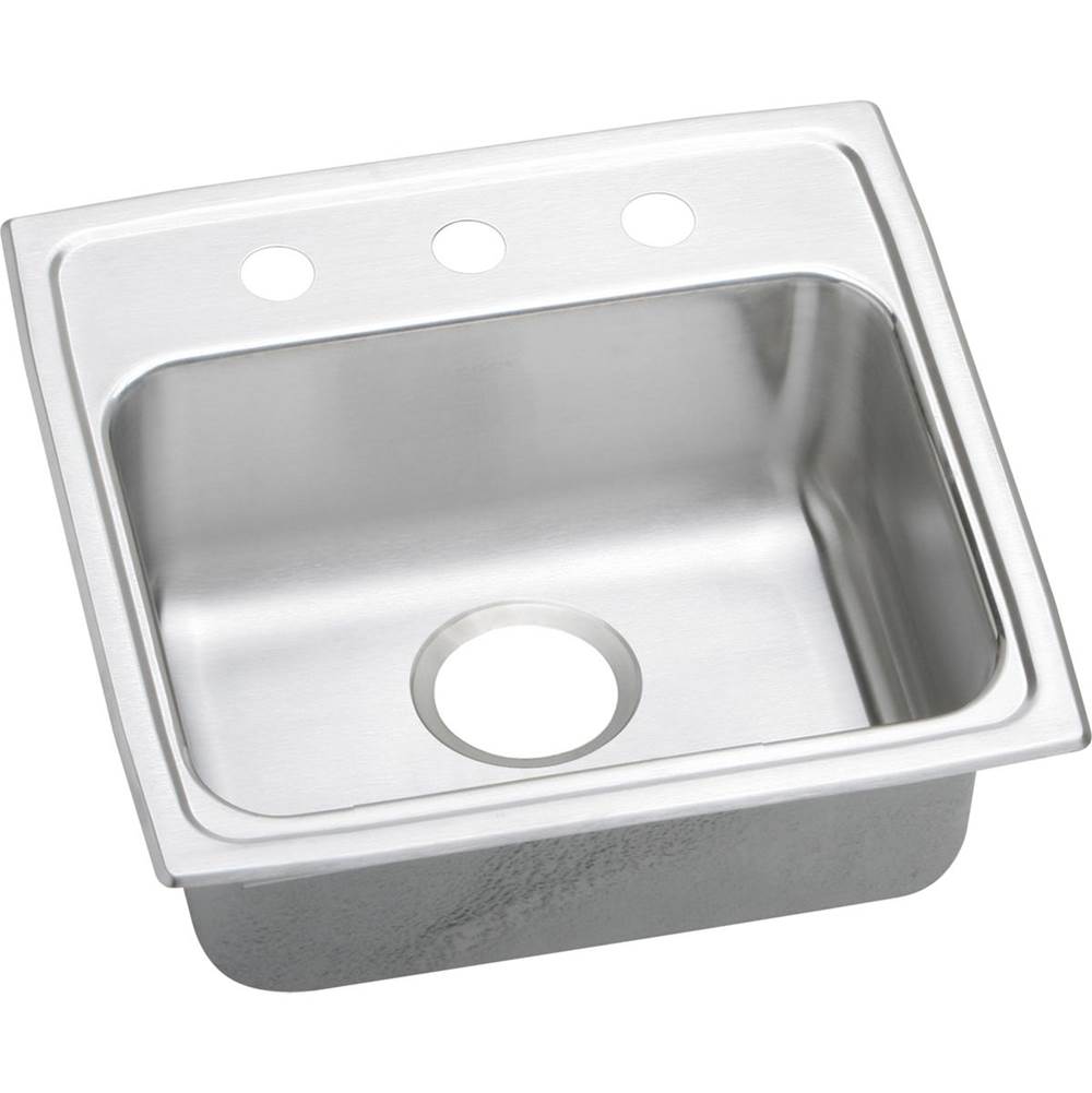 Elkay Lustertone Classic Stainless Steel 19'' x 18'' x 5-1/2'', 1-Hole Single Bowl Drop-in ADA Sink with Quick-clip