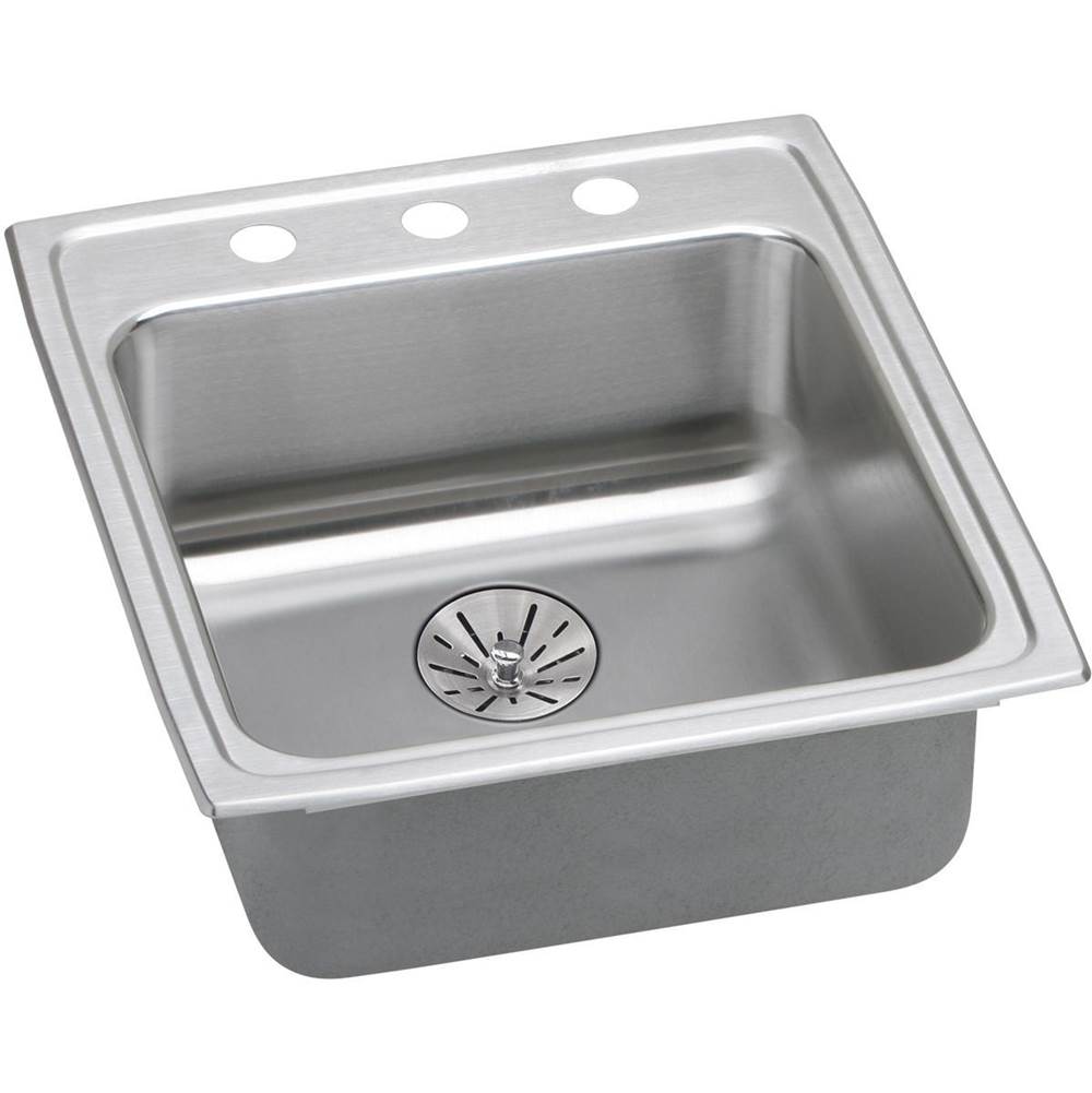 Elkay Lustertone Classic Stainless Steel 19-1/2'' x 22'' x 6-1/2'', Single Bowl Drop-in ADA Sink with Perfect Drain