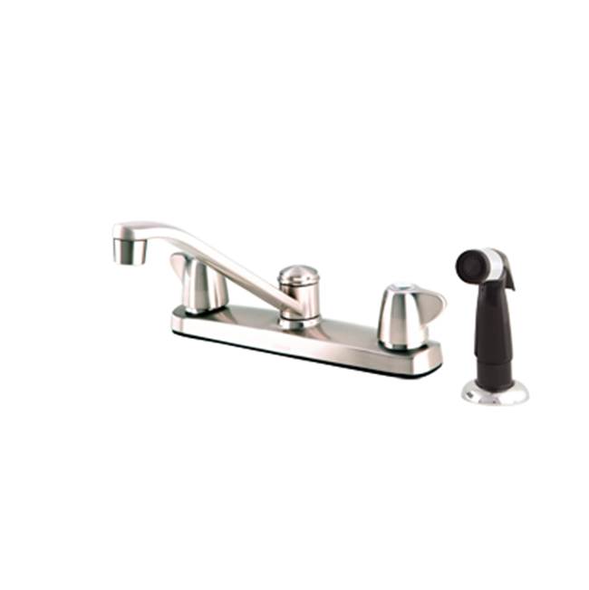 Gerber Plumbing Maxwell 2H Kitchen Faucet w/ Metal Handles Spray & 8'' D-Tube Spout 1.75gpm Aeration/2.2gpm Spray Chrome