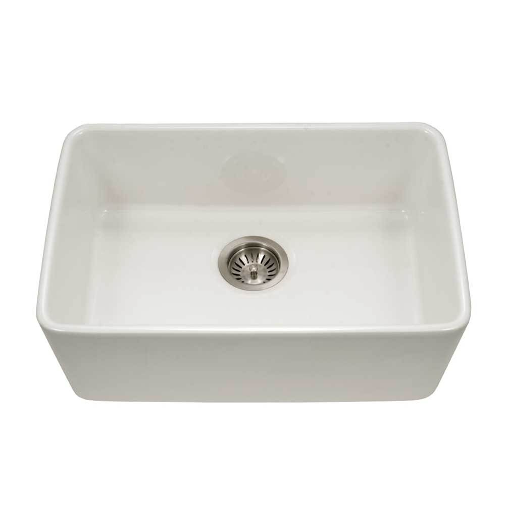 Hamat Undermount Fireclay Single Bowl Kitchen Sink, Biscuit