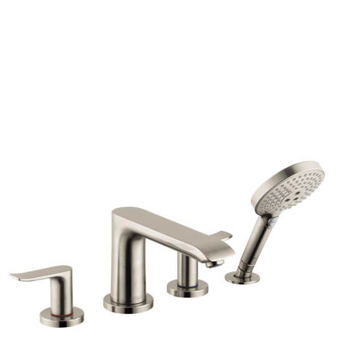 Hansgrohe Metris 4-Hole Roman Tub Set Trim with 1.75 GPM Handshower in Brushed Nickel