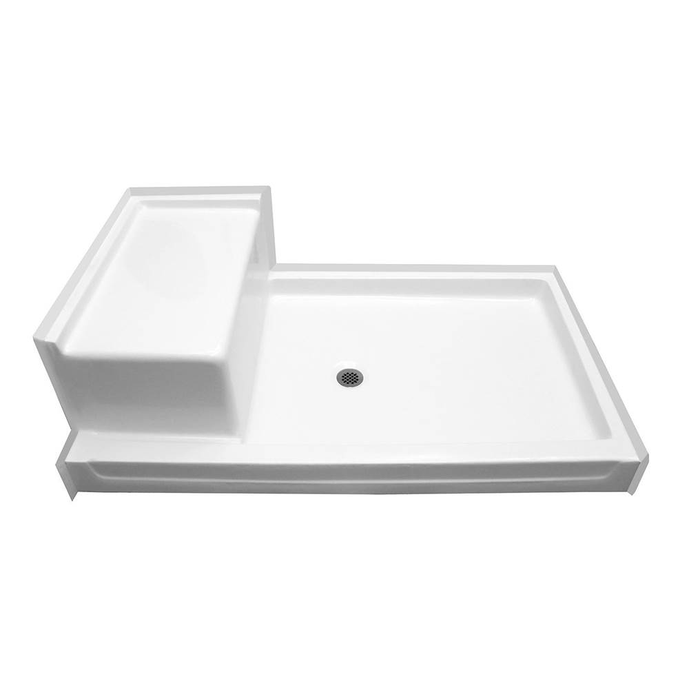 Hamilton Bathware AcrylX 60 x 36 x 24 Shower Base in Cotton Seed Granite G6036SH 1S PAN