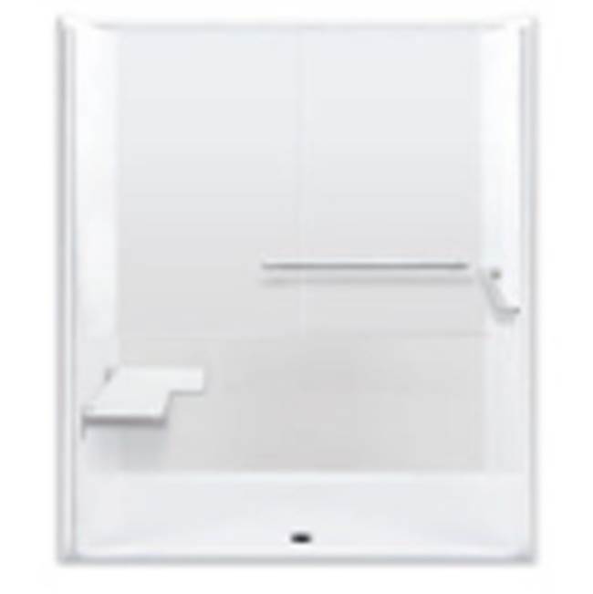 Hamilton Bathware Alcove AcrylX 35 x 64 x 75 Shower in Biscuit Granite G6037IBS 3P