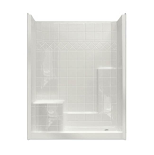 Hamilton Bathware Alcove AcrylX 33 x 60 x 77 Shower in Bone MP 6032 SH 3P 1S 4.0 L/R
