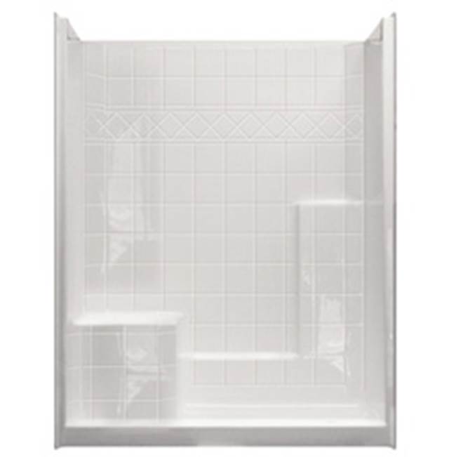 Hamilton Bathware Alcove Thermal Cast Acrylic 33 x 60 x 77 Shower in Bone CHM 6032 SH 1S 3P