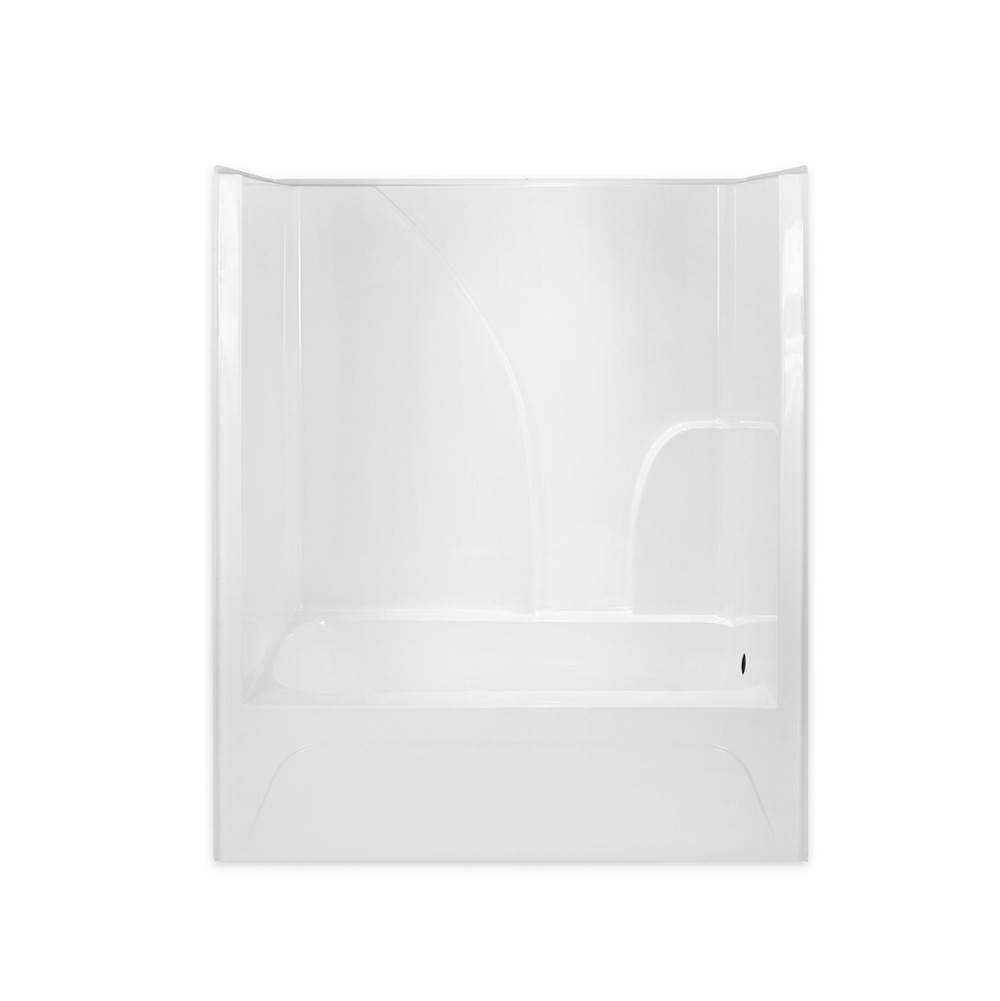 Hamilton Bathware Alcove AcrylX 34 x 60 x 73 Tub Shower in White Granite G6034TS