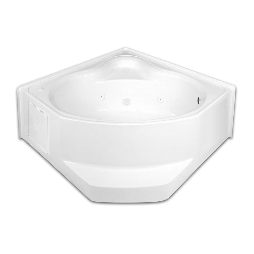 Hamilton Bathware Corner AcrylX 55 x 55 x 21 Bath in White Granite G5454AP