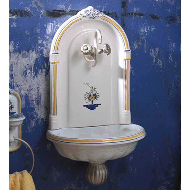 Herbeau ''Niche'' Wall Mounted Earthenware Fountain Sink in Romantique