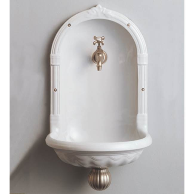 Herbeau ''Niche'' Wall Mounted Earthenware Fountain Sink in White