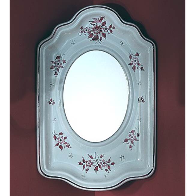 Herbeau ''Neptune'' Corner Mirror in Moustier Rose