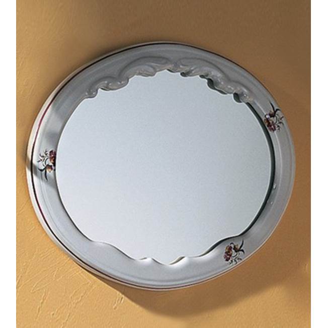 Herbeau Oval Mirror in Moustier Polychrome