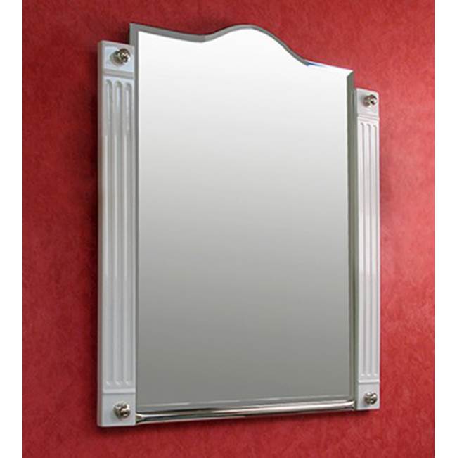 Herbeau ''Monarque'' Mirror in White with Satin Nickel Metal Trim