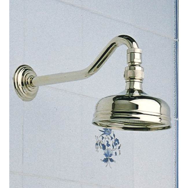 Herbeau ''Royale'' Wall Mounted Showerhead, Arm and Flange in Polished Nickel
