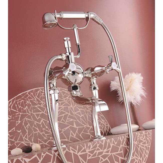 Herbeau ''Monarque'' Exposed Tub and Shower Mixer Deck Mounted in Polished Nickel