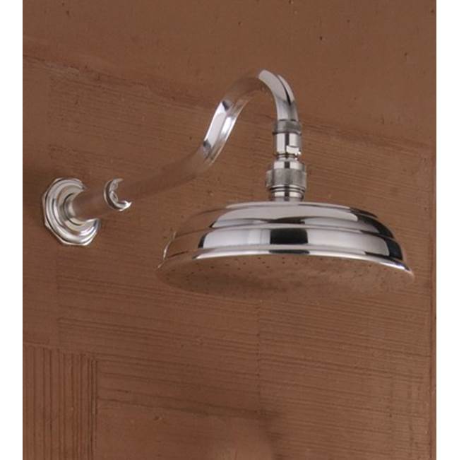Herbeau ''Monarque'' Adjustable Showerhead, Arm and Flange in Brushed Nickel, -Trim Only