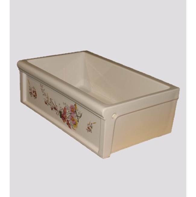 Herbeau ''Luberon'' Fireclay Farm House Sink in Avesnes, French Ivory background