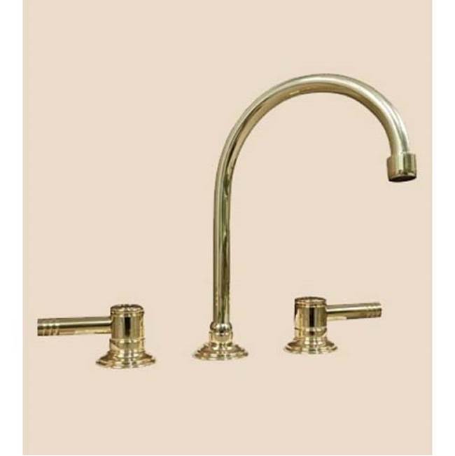 Herbeau ''Lille'' 3-Hole Lavatory Mixer with Ceramic Cartridge in Weathered Brass Without Pop-Up Drain Assembly