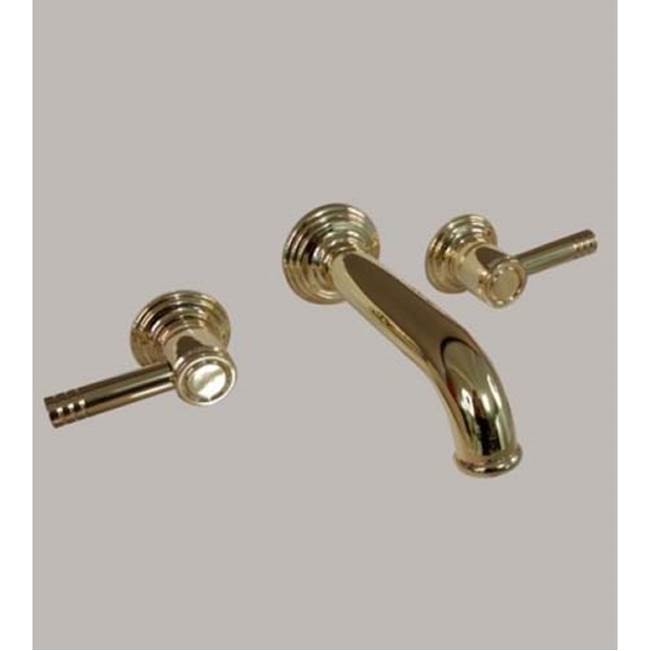 Herbeau ''Lille'' 3-Hole Wall Mounted Lavatory Mixer with Ceramic Cartridge in Polished Nickel