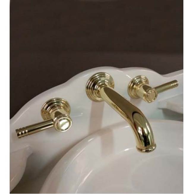 Herbeau ''Lille'' Wall Mounted 3-Hole Set Without Waste in Old Gold-for Bonne Maman Only