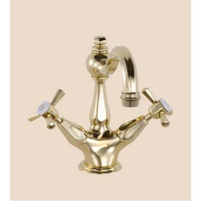 Herbeau ''Monarque'' Single-Hole Basin Mixer Without Pop-Up in Antique Lacquered Copper