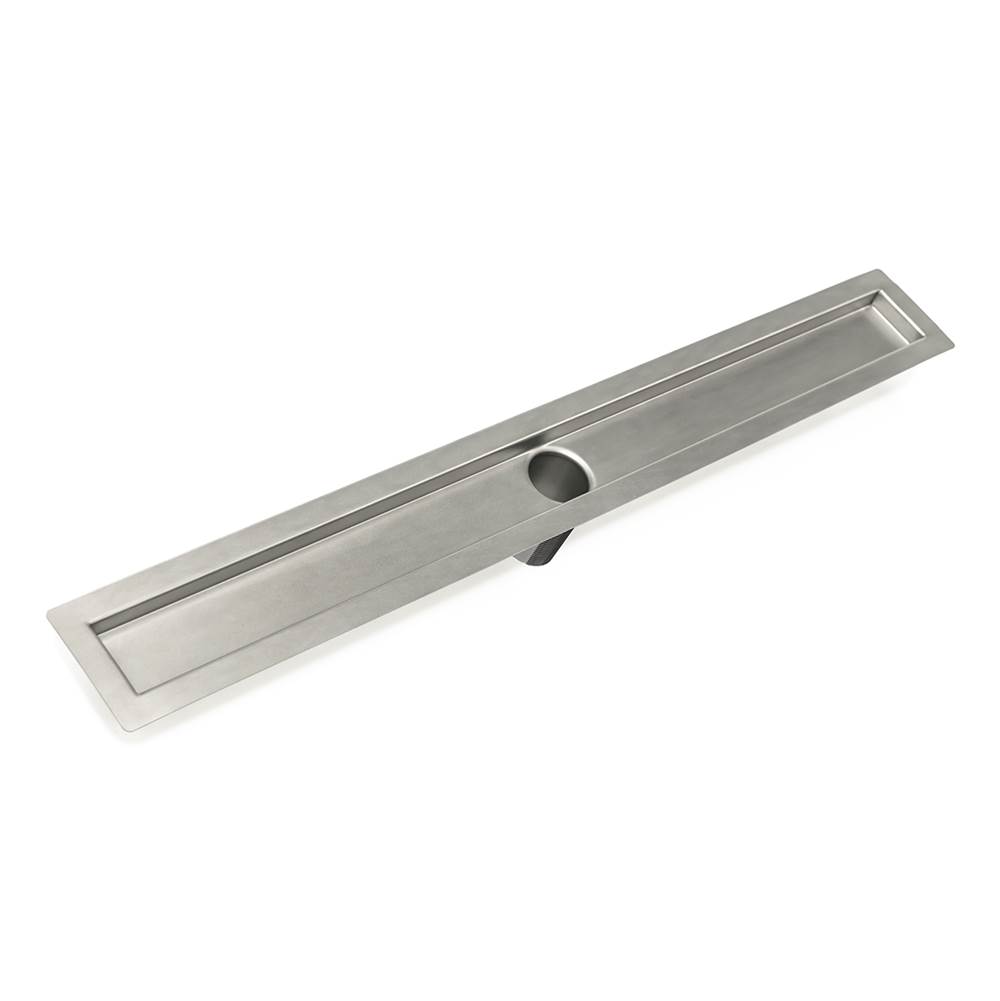 Infinity Drain 24'' Stainless Steel Flanged Channel Assembly with 2'' Tapered Threaded Outlet