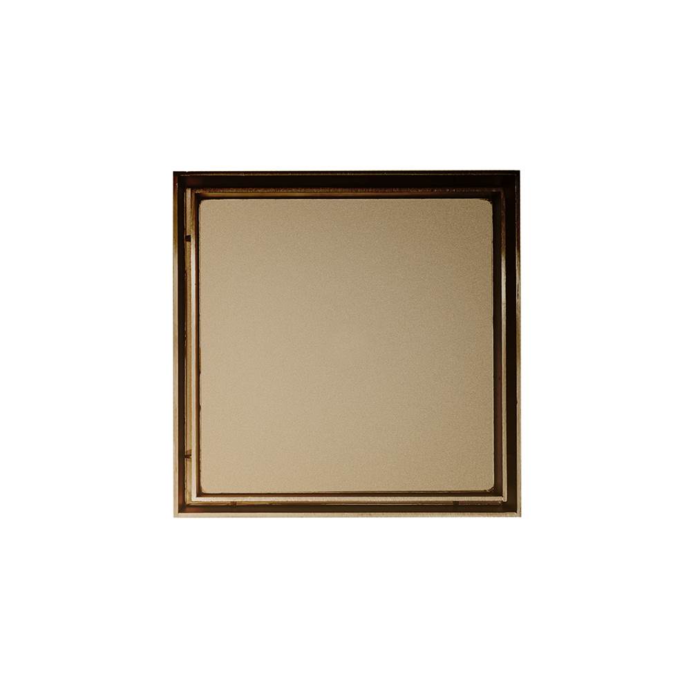 Infinity Drain 5'' x 5'' TD 15 Tile Insert High Flow Complete Kit in Satin Bronze with ABS Drain Body, 3'' Outlet