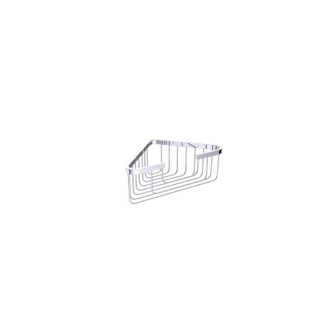 Kartners Bath & Shower Baskets - Deep Corner Wire Basket-Brushed Brass