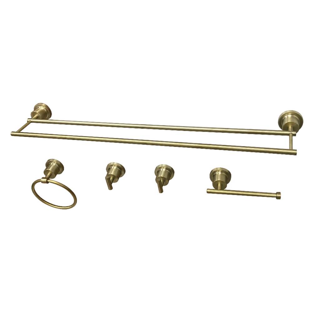Kingston Brass Concord 5-Piece Bathroom Accessory Set, Brushed Brass