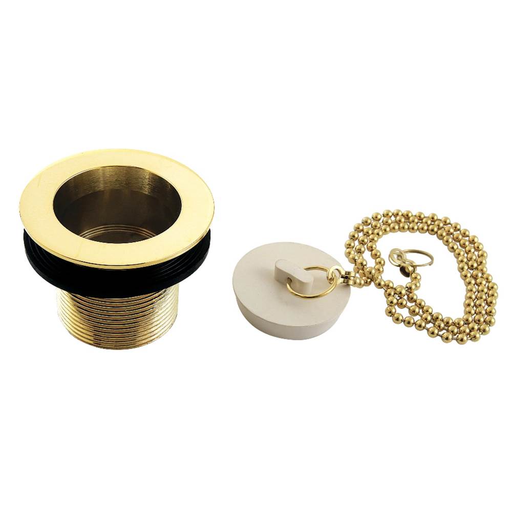 Kingston Brass Kingston Brass DSP15PB 1-1/2'' Chain and Stopper Tub Drain with 1-1/2'' Body Thread, Polished Brass