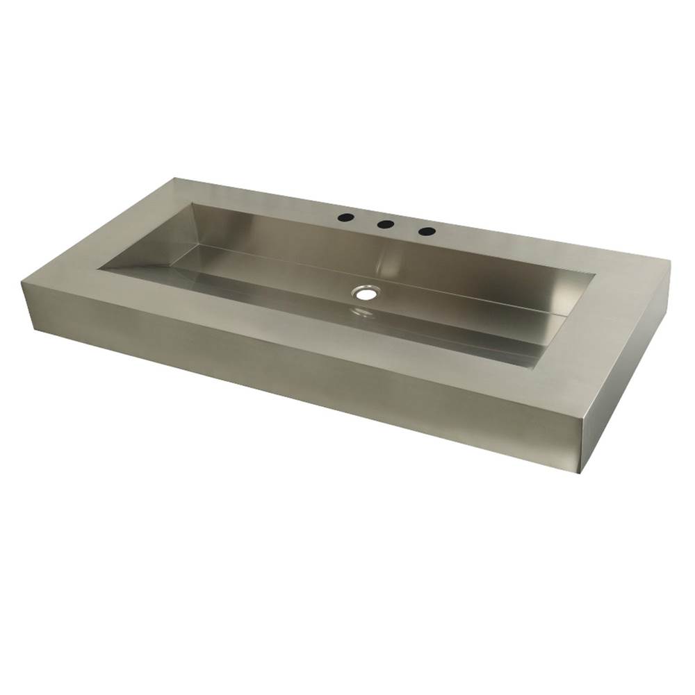 Kingston Brass Fauceture 49'' x 22'' Stainless Steel Bathroom Sink, Brushed