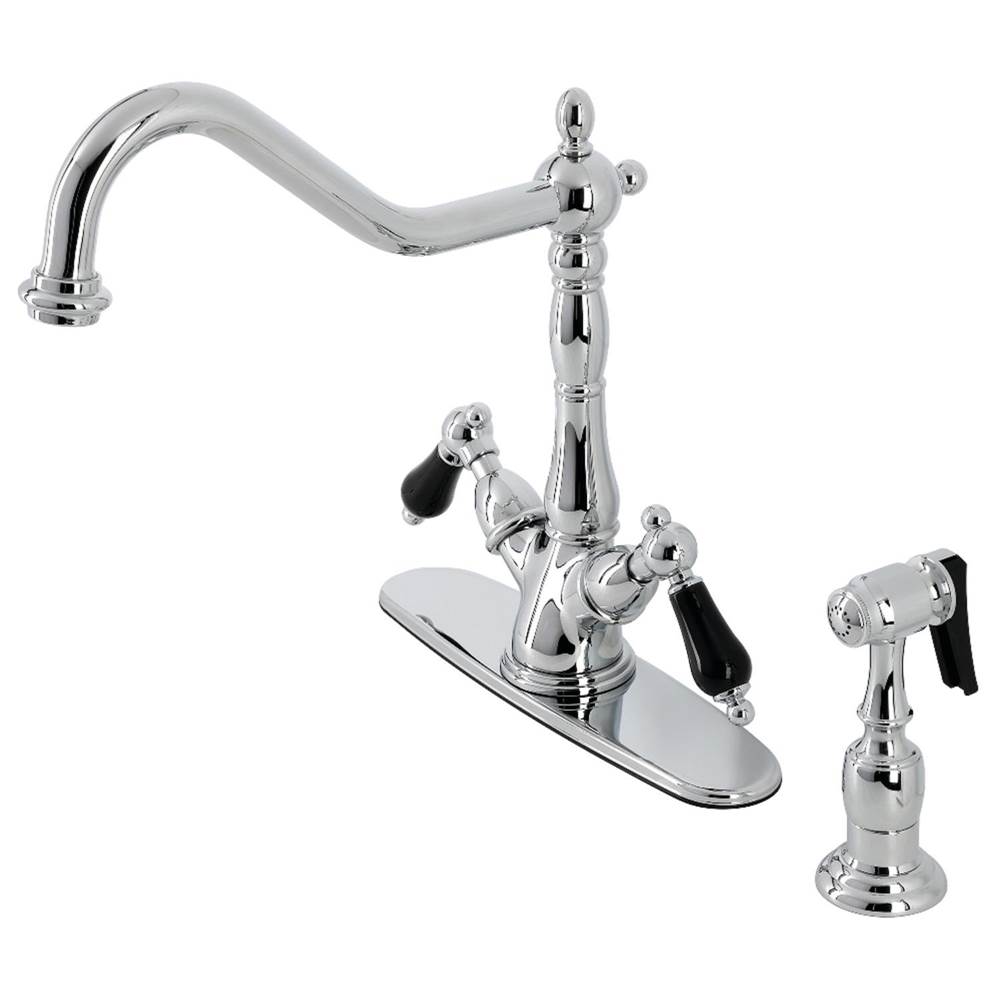 Kingston Brass 8'' Centerset Deck Mount Kitchen Faucet with Brass Sprayer, CP