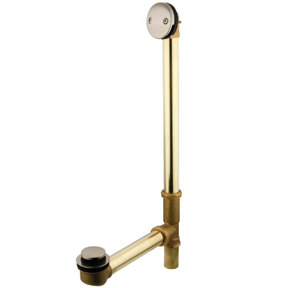 Kingston Brass 18'' Tub Waste with Overflow with Tip Toe Drain, Brushed Nickel