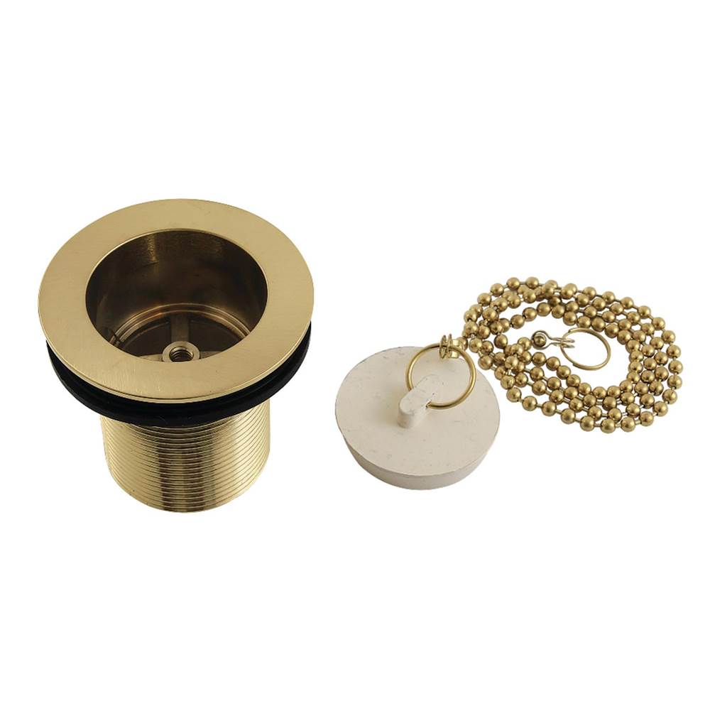 Kingston Brass Kingston Brass DSP20SB 1-1/2'' Chain and Stopper Tub Drain with 2'' Body Thread, Brushed Brass