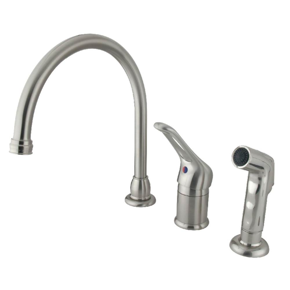 Kingston Brass Single-Handle Widespread Kitchen Faucet, Brushed Nickel