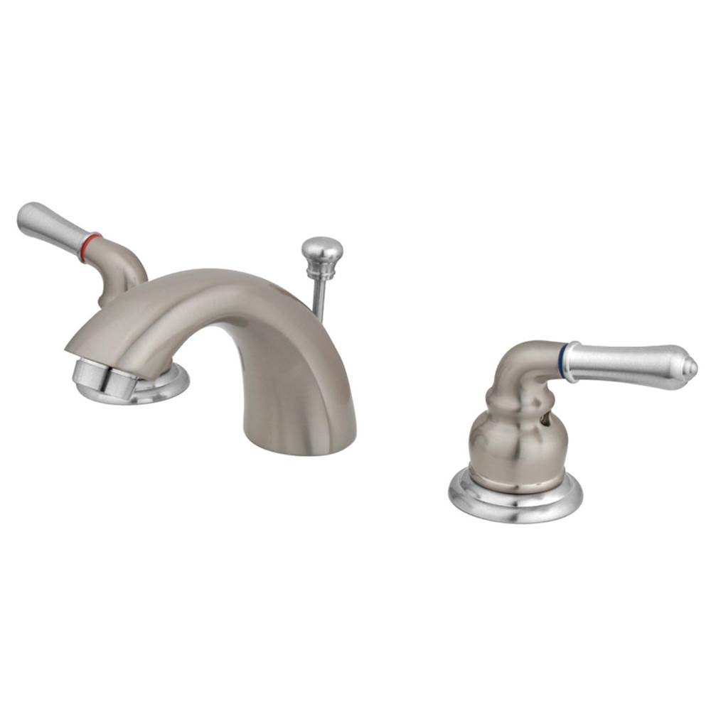 Kingston Brass Magellan Mini-Widespread Bathroom Faucet, Brushed Nickel/Polished Chrome