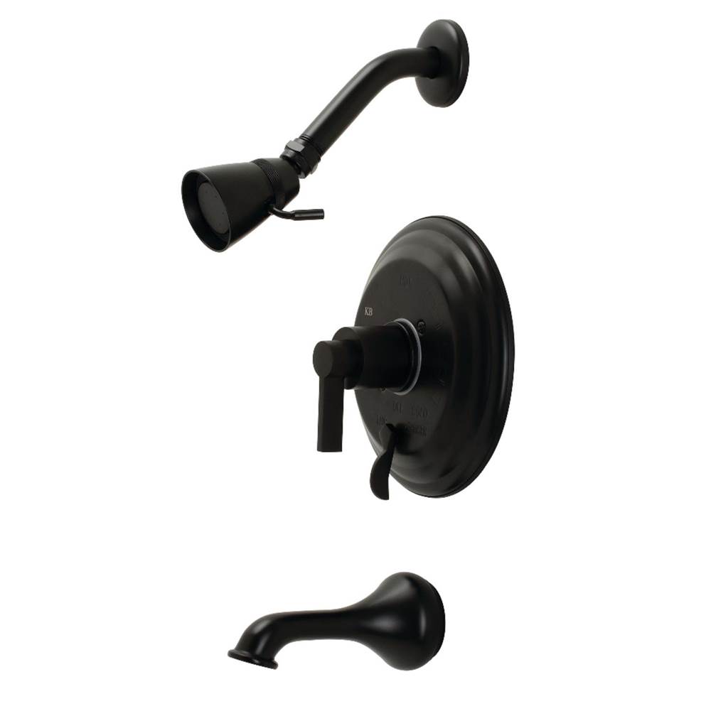 Kingston Brass NuvoFusion Single-Handle Tub and Shower Faucet, Matte Black