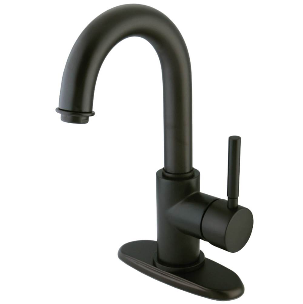 Kingston Brass Concord Single-Handle Bathroom Faucet with Push Pop-Up and Cover Plate, Oil Rubbed Bronze