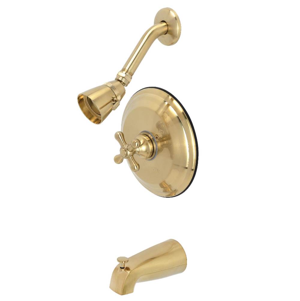 Kingston Brass Restoration Tub and Shower Faucet, Brushed Brass