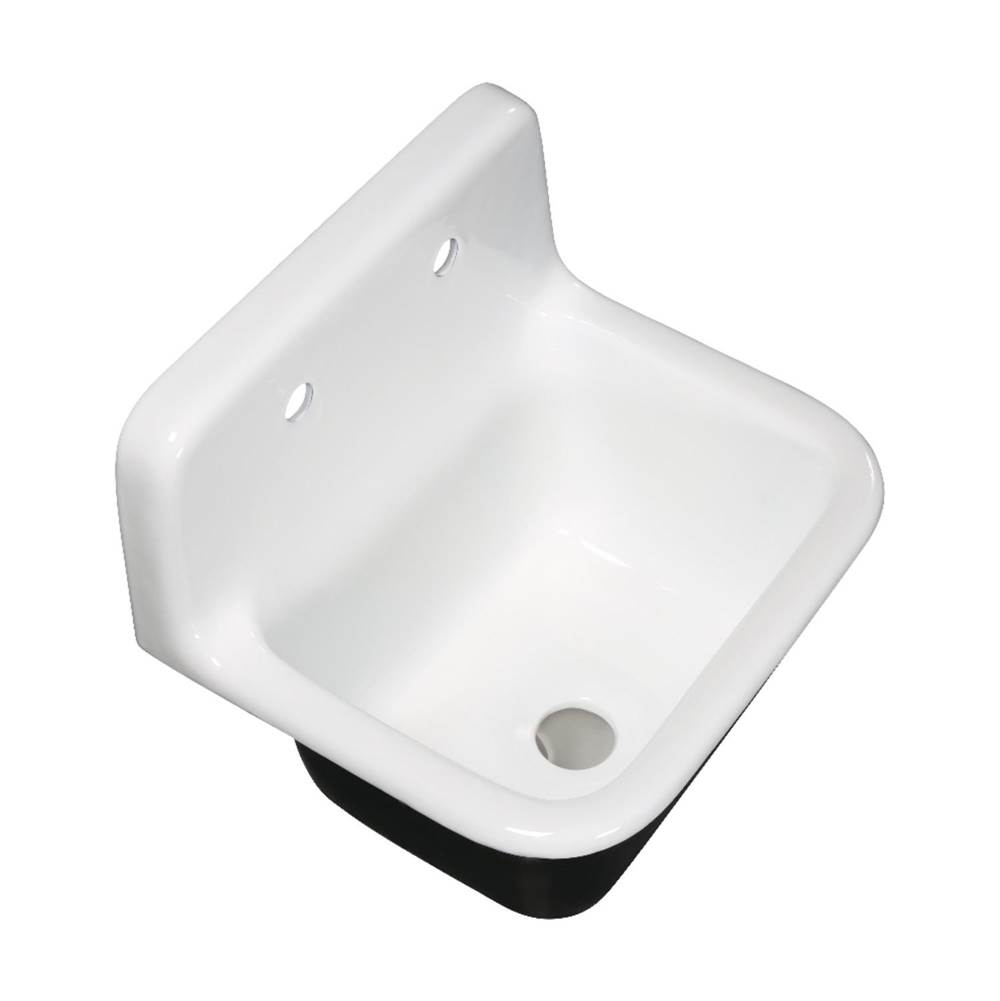 Kingston Brass Fauceture Petra Galley 22 Inch Wall Mount Single Bowl Kitchen Sink, White