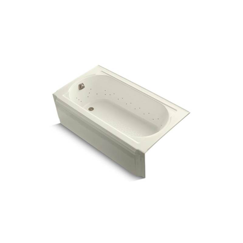 Kohler Memoirs® 60'' x 33-3/4'' alcove BubbleMassage™ air bath with Vibrant® Brushed Nickel airjet color finish and left-hand drain