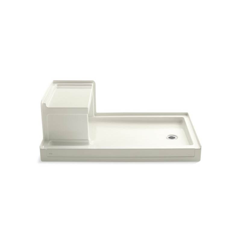 Kohler Tresham® 60'' x 36'' single threshold right-hand drain shower base with integral left-hand seat