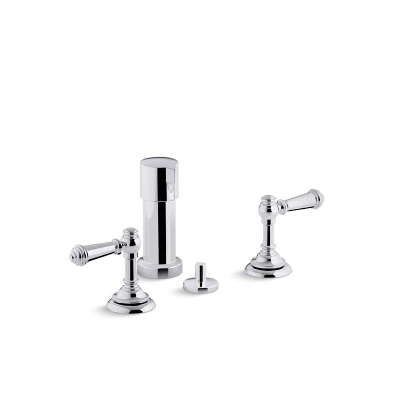 Kohler Artifacts® Widespread bidet faucet with lever handles