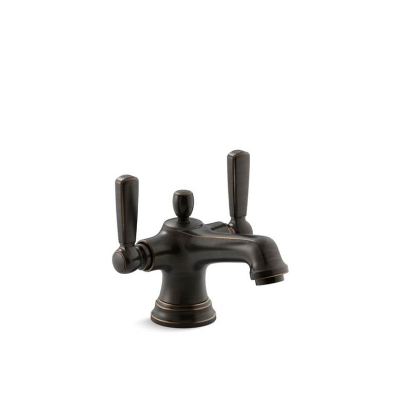 Kohler Bancroft® Monoblock single-hole bathroom sink faucet with escutcheon and metal lever handles